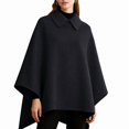 thumbnail image 1 of Women'S Poncho Sweater Wrap Topper Knitted Elegant Shawls Cape Evening Dresses for Fall Winter Black XL, 1 of 5