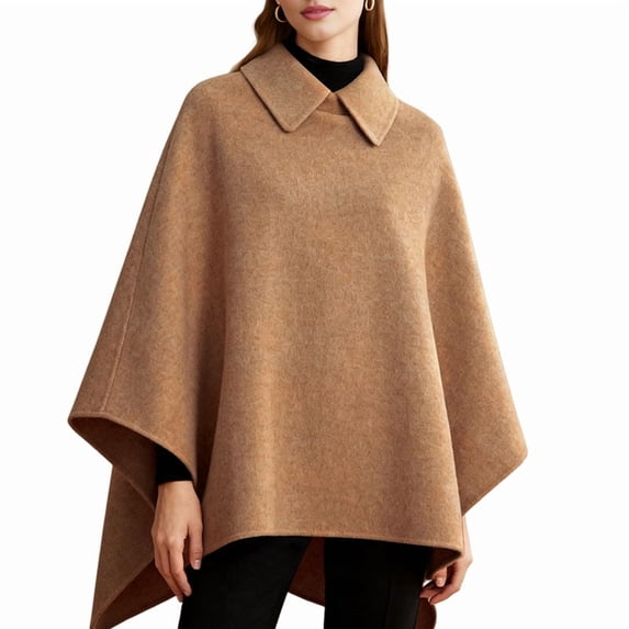 Women'S Poncho Sweater Wrap Topper Knitted Elegant Shawls Cape Evening Dresses for Fall Winter Camel Color M