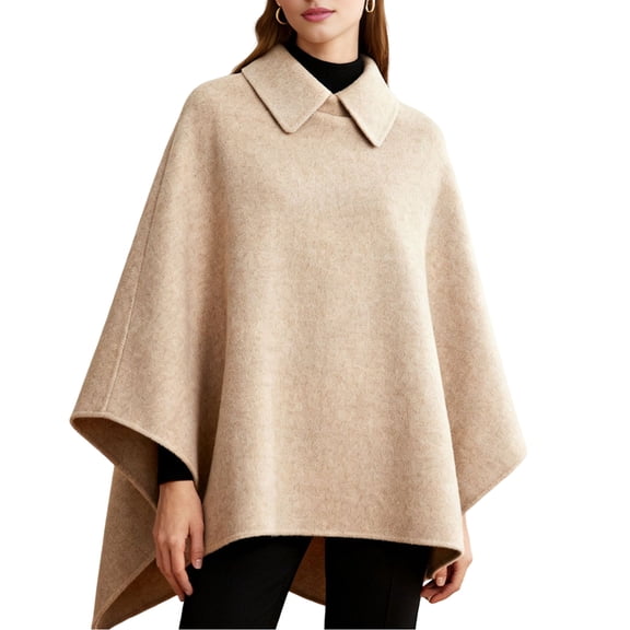 Women'S Poncho Sweater Wrap Topper Knitted Elegant Shawls Cape Evening Dresses for Fall Winter Khaki M
