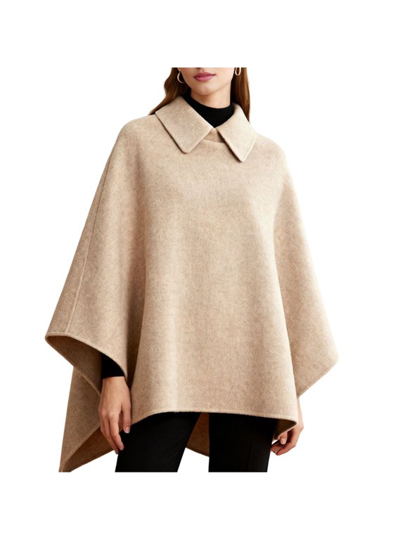 Women'S Poncho Sweater Wrap Topper Knitted Elegant Shawls Cape Evening Dresses for Fall Winter Khaki XXL