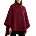 thumbnail image 1 of Women'S Poncho Sweater Wrap Topper Knitted Elegant Shawls Cape Evening Dresses for Fall Winter Wine Red L, 1 of 5