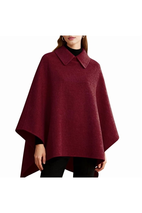 Women'S Poncho Sweater Wrap Topper Knitted Elegant Shawls Cape Evening Dresses for Fall Winter Wine Red S
