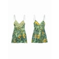 thumbnail image 1 of Women'S Print Mini Dress -Backless Slip Dress with Draped Detail, Party Short Dresses Green S, 1 of 6