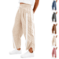thumbnail image 1 of Women'S Printed Wide Leg Athletic Pants Elastic High Waist With Drawstring Loose Fit Striped Side Casual Joggers With Pockets, 1 of 6