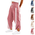 thumbnail image 1 of Women'S Printed Wide Leg Athletic Pants Elastic High Waist With Drawstring Loose Fit Striped Side Casual Joggers With Pockets, 1 of 6
