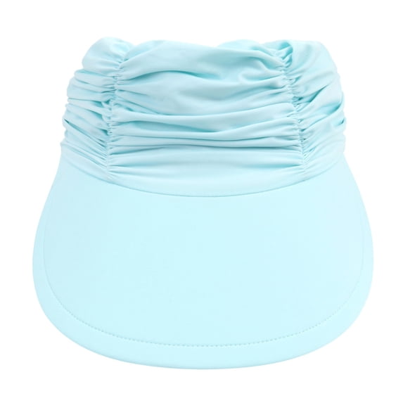 Women'S Protection Sun Hat, Cut-Out Top Wide Brims Hat for Face Coverage, for Outdoor Beach Traveling Swimming, Sky Blue