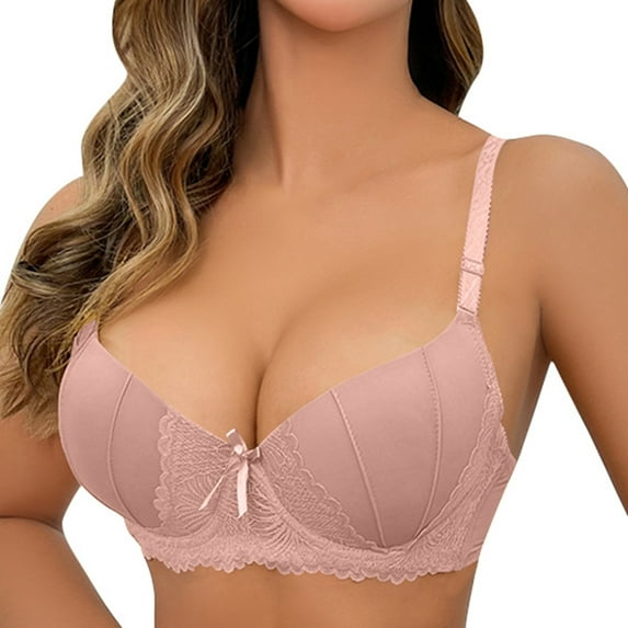 Women'S Push Up Bra Multi Colored Bow Lace Small Push Up Bra Womens Bra For Everyday Comfort Pink 36