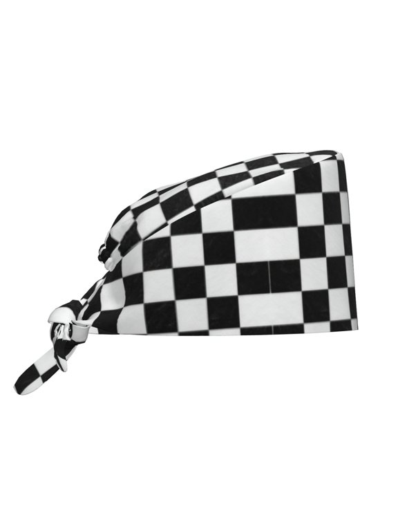Women'S Race Waving Checkered Flag Double-Sided Printed Adjustable Working Cap