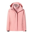 thumbnail image 1 of Women's Removable Hood Waterproof Windproof Thickened 3-In-1 Jacket Outdoor Sports Warm Jacket Casual Jacket Windbreaker Raincoat for Hiking Travel Outdoor, 1 of 8