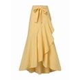 thumbnail image 1 of Women'S Retro Plaid Maxi Skirt A Line Pleated Flared Elastic High Waisted Gingham Summer Swing Long Skirt Yellow M, 1 of 7