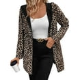 thumbnail image 1 of Women'S Reversible Hooded Casual Coat Full Zip Up Windbreaker Two - Sided Jacket Leopard Print XXL, 1 of 9