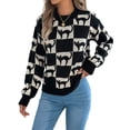 thumbnail image 1 of Women'S Round Neck Long Sleeve Sweater Loose Knitted Autumn and Winter Trend Fashion Casual Pullover Tops, 1 of 9