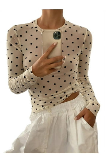 Sheer Polka Dot Blouses