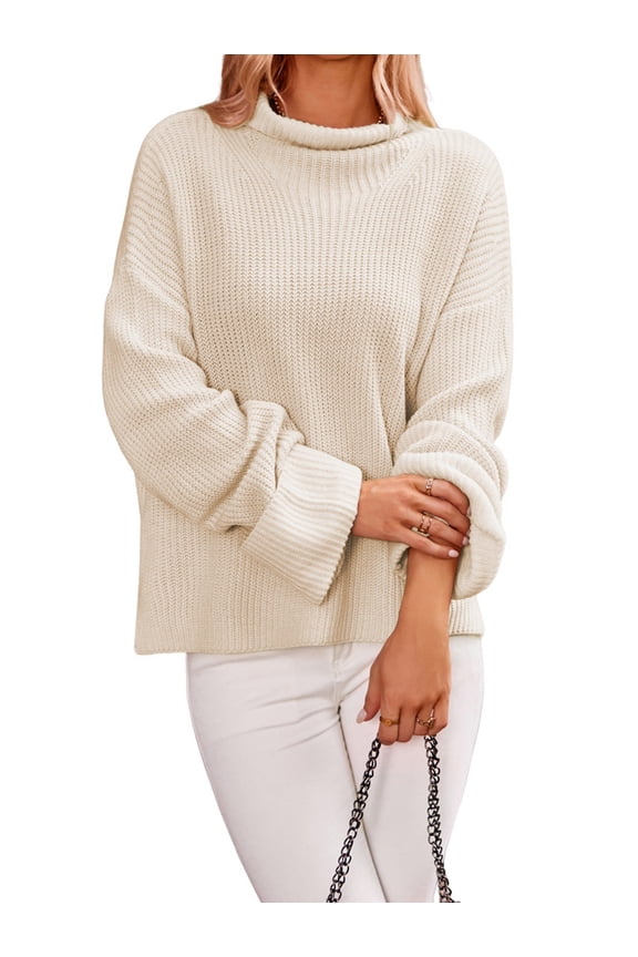 Women'S Round Neck Sweaters Fall Outfits Trendy Crewneck Knit Side Slit Fashion Pullover Tops Apricot S