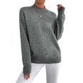thumbnail image 1 of Women'S Seamless Sweater Ready to Wear Long Sleeve Knitted Pullover Tops Dark Gray L, 1 of 8
