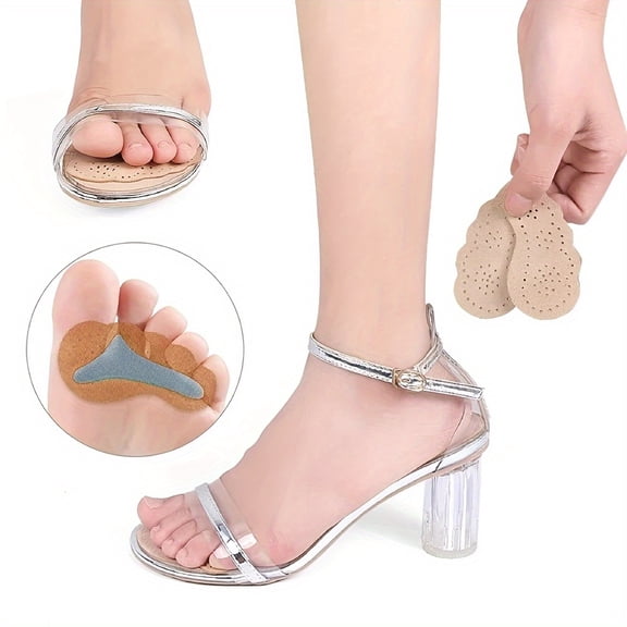 Women'S Self-Adhesive Non-Slip Insoles - Faux Cover Sandals & High Heel Pads, Durable PU Material, Easy Insert & Remove, No Power Needed, Comfortable