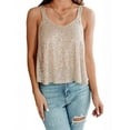 thumbnail image 1 of Women'S Sequin Tank Top Sleeveless Camisole Vest Tank Tops Shining Shirts Champagne S, 1 of 7