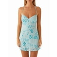 thumbnail image 1 of Women'S Sequined Sparkling Rhinestone Dress Sleeveless Backless Deep V Neck Short Dress Party Outfit Blue S, 1 of 8