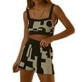 thumbnail image 1 of Women'S Sexy- Hollow Out Bodycon Crochet Knitted 2pc Outfits Crop Tops Short Pants Skirts Sets Black & White L, 1 of 4