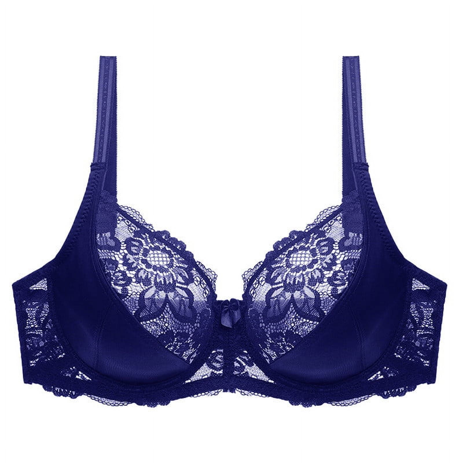 Women'S Sexy Lace Push Up Plus Size Bra Underwire Unlined Full-Coverage  T-Shirt Bra For Everyday Comfortable Bra See Through Sexy Minimizer Bra  Wireless T-Shirt Bra For Women 