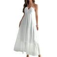thumbnail image 1 of Women'S Shalterneck Maxi Dress Summer Sleeveless Dress Casual Boho Backless Flowy Long Dresses White L, 1 of 6