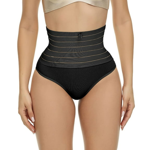 Women'S Shaping Solid Hollow Mesh Elastic Waist Pants High Waist Underwear Shapewear