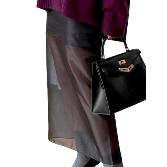 Women'S Sheer High Waist Skirt Fashion Chic Casual Office Midi Pencil Skirt Elegant See Through
