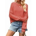 thumbnail image 1 of Women'S Short Batwing Hoodie 2025 Fall Outfits Trendy Crewneck Side Slit Fashion Pullover Tops Watermelon Red L, 1 of 6