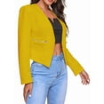 thumbnail image 1 of Women'S Short Blazer, Work/Casual Long Sleeve Front Opening Jacket with Pockets Yellow 4XL, 1 of 6