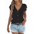 thumbnail image 1 of Women'S Short Sleeve Button Down Cardigan Sweater V Neck Cable Knit Shrug Vest, 1 of 5