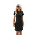 thumbnail image 1 of Women'S Short Sleeve Ruched Casual Sundress Midi Bodycon T Shirt Dress Black L, 1 of 9