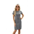 thumbnail image 1 of Women'S Short Sleeve Ruched Casual Sundress Midi Bodycon T Shirt Dress Gray XXL, 1 of 9