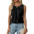 thumbnail image 1 of Women'S Silk Satin Tank Top Summer Business Casual Outfit 2025 Sleeveless Work Dressy Shirt Black XXL, 1 of 7