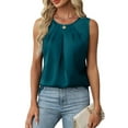 thumbnail image 1 of Women'S Silk Satin Tank Top Summer Business Casual Outfit 2025 Sleeveless Work Dressy Shirt Blue M, 1 of 9