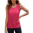 thumbnail image 1 of Women'S Silk Satin Tank Top Summer Business Casual Outfit 2025 Sleeveless Work Dressy Shirt Rose Red XXL, 1 of 7