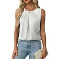 thumbnail image 1 of Women'S Silk Satin Tank Top Summer Business Casual Outfit 2025 Sleeveless Work Dressy Shirt White S, 1 of 7