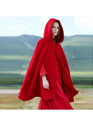 Gihuo Women's Hooded Cape Poncho Maxi Cloak Coat
