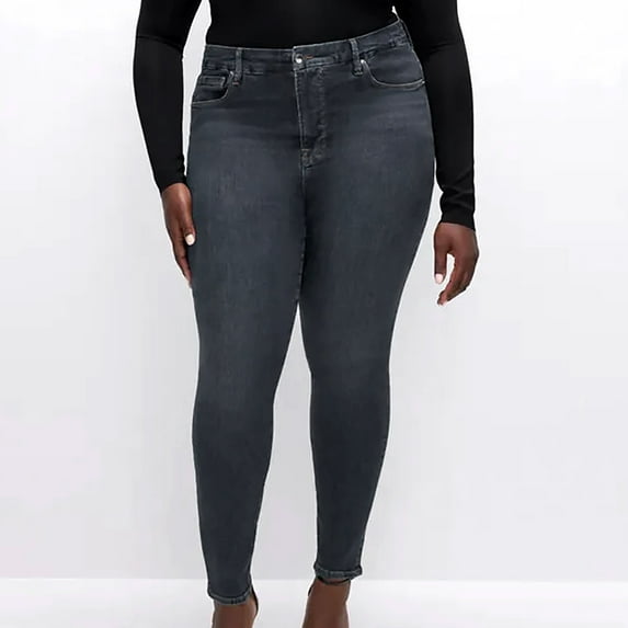 Women'S Skinny Jeans High Rise Stretch Bodycon Denim Trousers Slim Pure Color Casual Comfortable Pencil Pants With Pocket Dark Blue XXXL