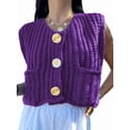 thumbnail image 1 of Women'S Sleeveless Cropped Knit Cardigan 2025 Casual Button Down Sweater Vest Tops with Pockets Beautiful  XL, 1 of 8
