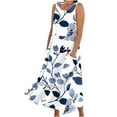 thumbnail image 1 of Women's Sleeveless Round Neck Printed Long Dress with Pockets,Summer Dress Casual Beach Dress Printed Tank Dress Without Zipper, 1 of 5