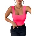 thumbnail image 1 of Women'S Sleeveless Skinny Basic Strappy Crop Tank Tops 2025 Rose Red M, 1 of 7
