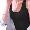 thumbnail image 1 of Women'S Sleeveless Square Neck Tank Top Double Layer Basic Crop Tops Summer Fitness Workout Casual Tops Black L, 1 of 9