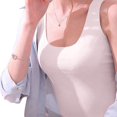 thumbnail image 1 of Women'S Sleeveless Square Neck Tank Top Double Layer Basic Crop Tops Summer Fitness Workout Casual Tops White S, 1 of 9
