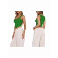 thumbnail image 1 of Women'S Sleeveless Square Neck Tank Top Double Layer Basic Crop Tops Summer Workout Casual Tops Green XL, 1 of 7