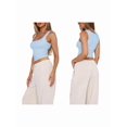 thumbnail image 1 of Women'S Sleeveless Square Neck Tank Top Double Layer Basic Crop Tops Summer Workout Casual Tops XS, 1 of 7