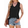 thumbnail image 1 of Women'S Sleeveless Tops Summer V Neck Loose Tank Tops, Vest Style T Shirts for Women Black XXL, 1 of 9