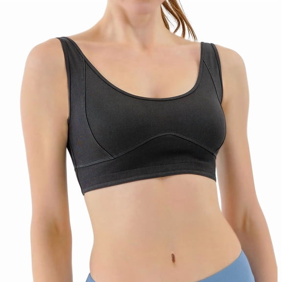 Women'S Slim Cropped Denim Vest Stretchy Scoop Neck Pullover Jean Sports Bra Tank Top Black XXL