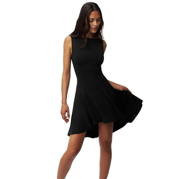 Women'S Slim Fit Solid Color Sleeveless Basic Casual Dress Black S