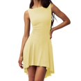 thumbnail image 1 of Women'S Slim Fit Solid Color Sleeveless Basic Casual Dress Claret L, 1 of 7