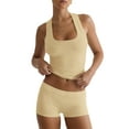 thumbnail image 1 of Women'S Slim Fit Sports Shorts Set Sleeveless Top and Shorts Yellow M, 1 of 9